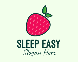 Red Organic Strawberry logo design