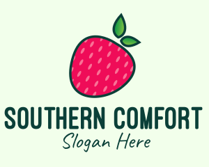 Red Organic Strawberry logo design