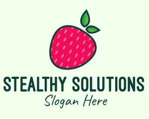 Red Organic Strawberry logo design