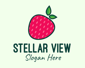 Red Organic Strawberry logo design