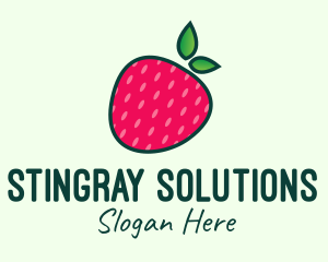 Red Organic Strawberry logo design