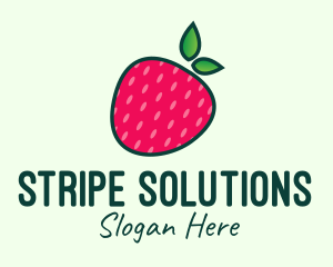 Red Organic Strawberry logo design