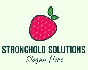 Red Organic Strawberry logo design