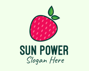 Red Organic Strawberry logo design