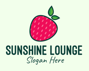 Red Organic Strawberry logo design