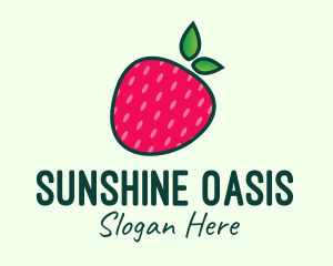 Red Organic Strawberry logo design