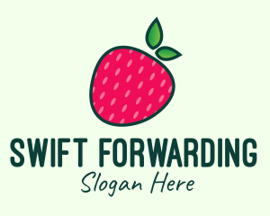 Red Organic Strawberry logo design