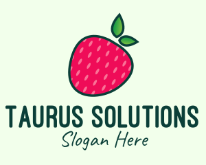 Red Organic Strawberry logo design