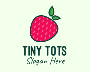 Red Organic Strawberry logo design