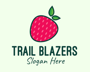 Red Organic Strawberry logo design