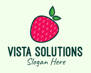 Red Organic Strawberry logo design