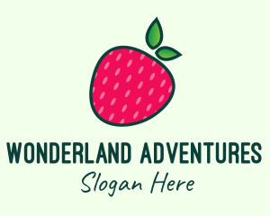 Red Organic Strawberry logo design