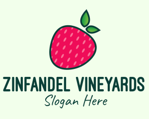 Red Organic Strawberry logo design