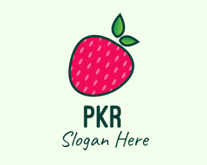 Red Organic Strawberry logo design