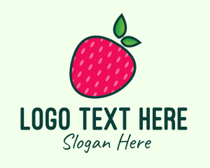 Organic - Red Organic Strawberry logo design