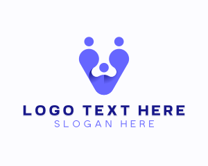 Conference - Group Organization Letter V logo design
