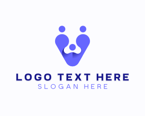 Group Organization Letter V logo design