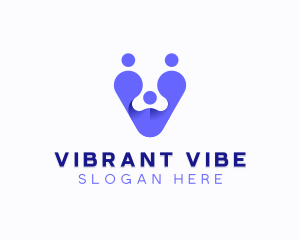 Group Organization Letter V logo design