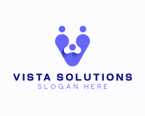 Group Organization Letter V logo design