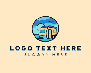 Vacation - Caravan Camping Adventure logo design