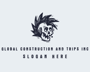 Halloween - Rustic Punk Skull logo design