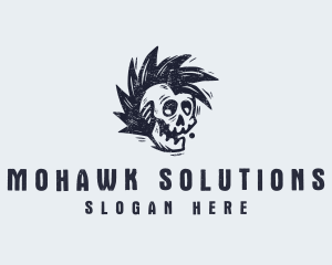 Rustic Punk Skull logo design