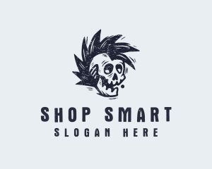 Rustic Punk Skull logo design