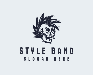 Rustic Punk Skull logo design