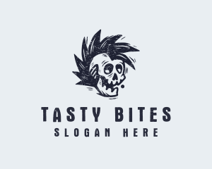 Skate Shop - Rustic Punk Skull logo design