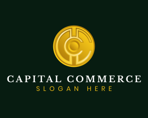 Financial Coin Medallion Letter C logo design