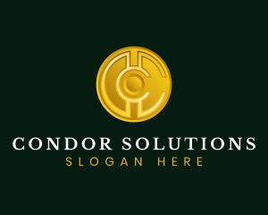 Financial Coin Medallion Letter C logo design