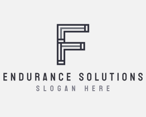 Strong Minimal Letter F logo design