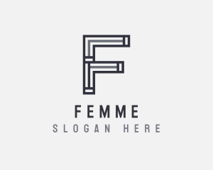 Strong Minimal Letter F logo design