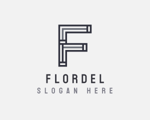 Strong Minimal Letter F logo design