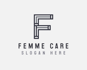 Strong Minimal Letter F logo design