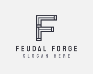 Strong Minimal Letter F logo design