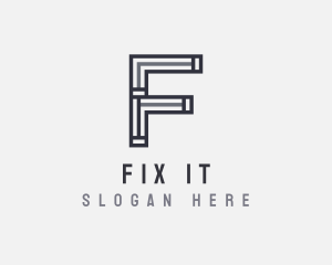 Strong Minimal Letter F logo design