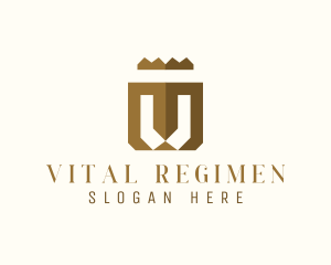 Crown Firm Letter V logo design