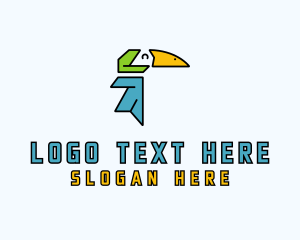 Helmet - Toucan Delivery Courier logo design