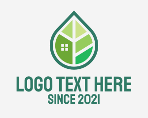 Eco Friendly - Green Leaf House logo design