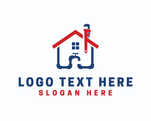 Leak - Plumbing House Roof logo design