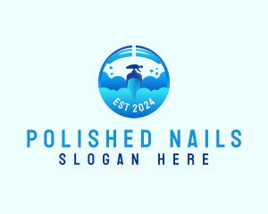 Disinfectant Cleaning Mop logo design