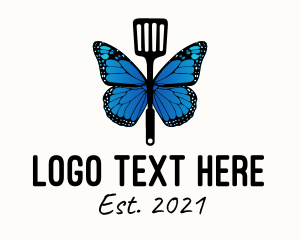 Fast Food - Butterfly Spatula Chef logo design