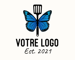 Spring - Butterfly Spatula Chef logo design
