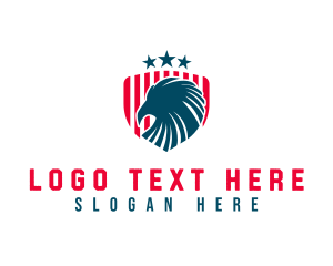 America - American Eagle Patriotic Shield logo design