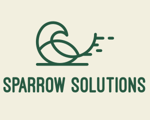 Monoline Sparrow Bird  logo design