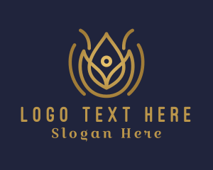 Essential Oil - Luxury Flower Yoga logo design