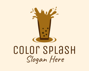 Milktea Splash Cup logo design