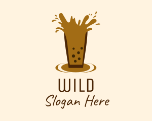 Mocha - Milktea Splash Cup logo design