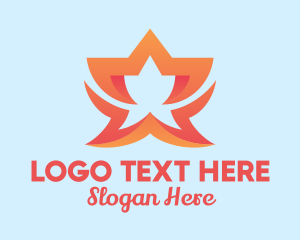 Hostel - Orange Fancy Star Hotel logo design